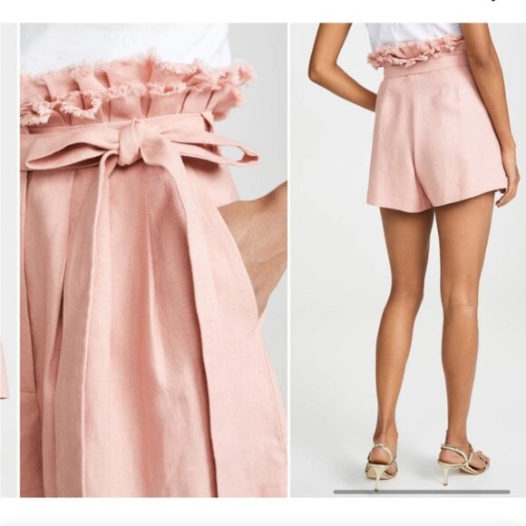 Alexis Jolan Linen Paperbag Shorts Blush Pink - Picture 3 of 8